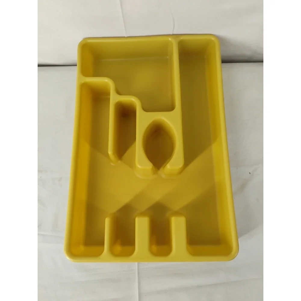 VTG 1970s Rubbermaid Silverware Flatware Utensil Holder Tray 2921 Harvest Yellow